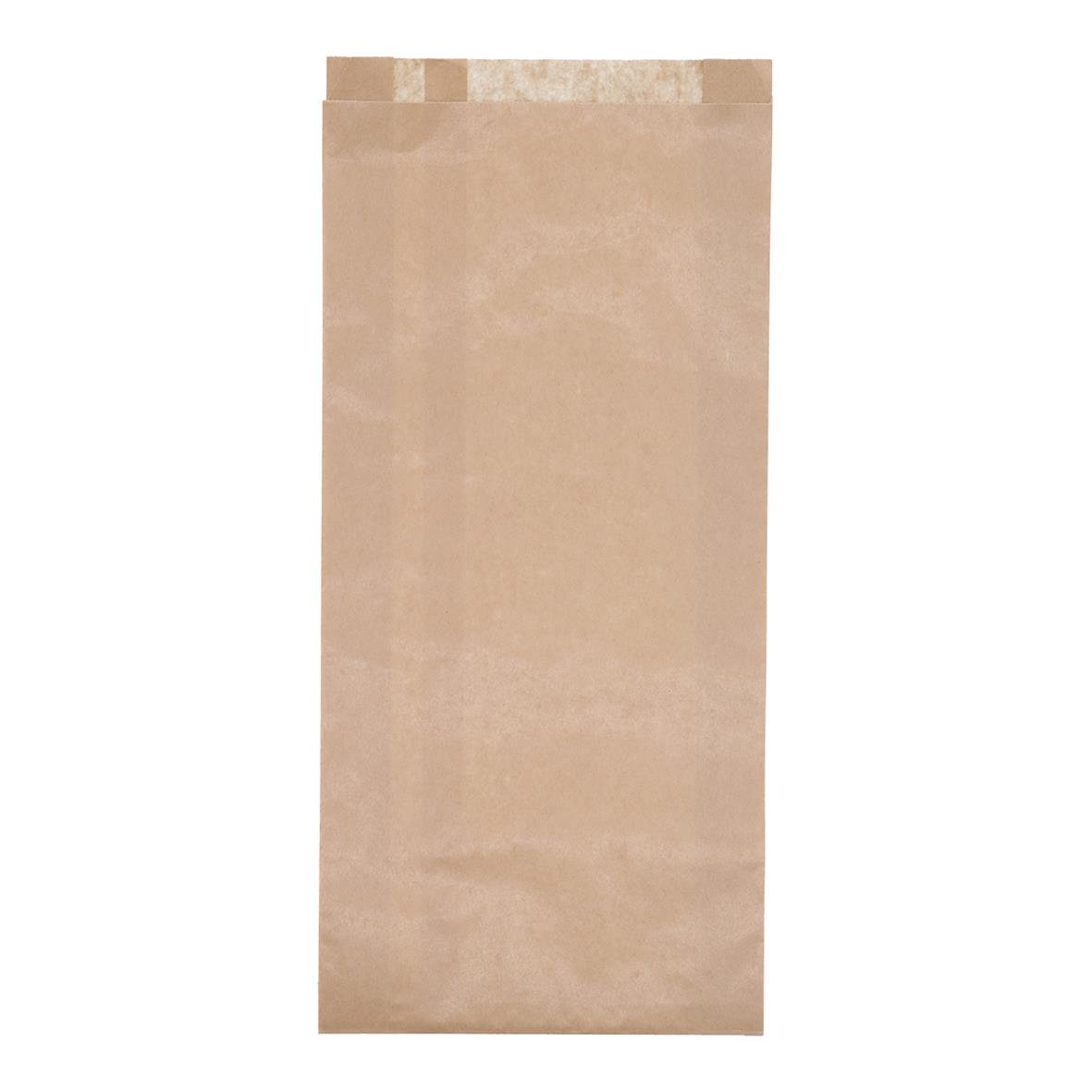 Brun ribbad kraftpåse Limp 3kg, 180/85x450mm, plan