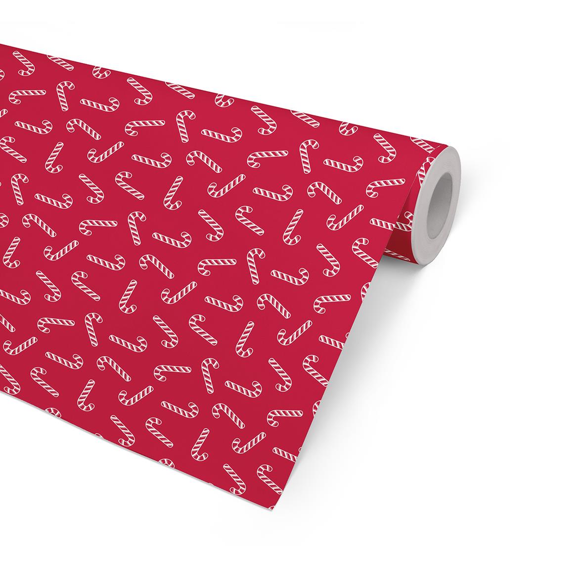 Julpapper Polka cane Röd 57cm x154m 7kg