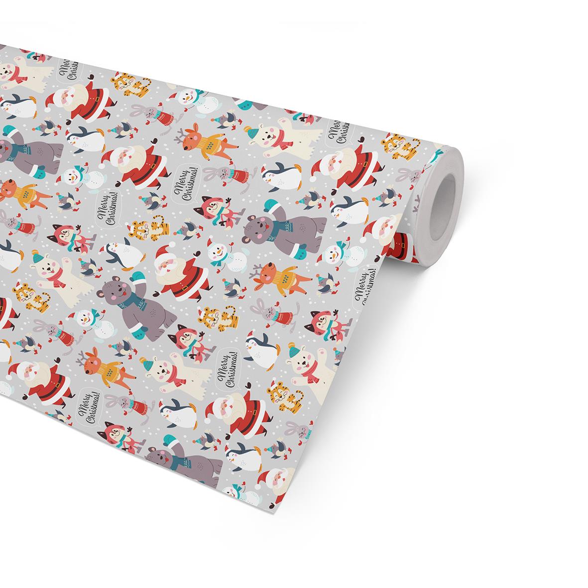 Julpapper Cozy xmas Silvergrå 38cm x165m 5kg