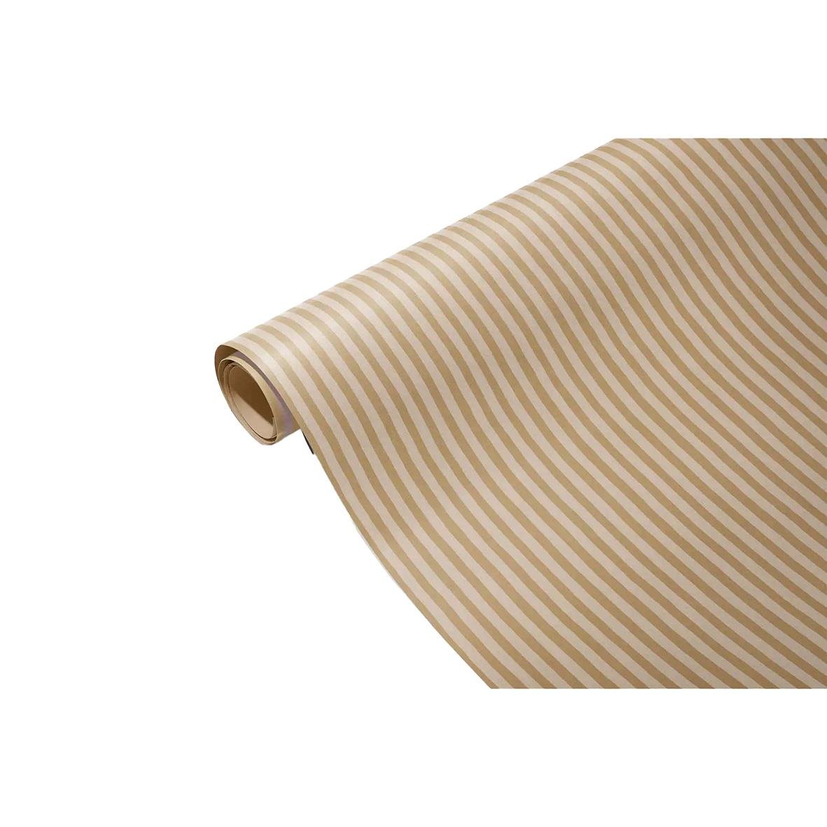 Julpapper med flytande ränder i rött och guld, 57cm x 154m
