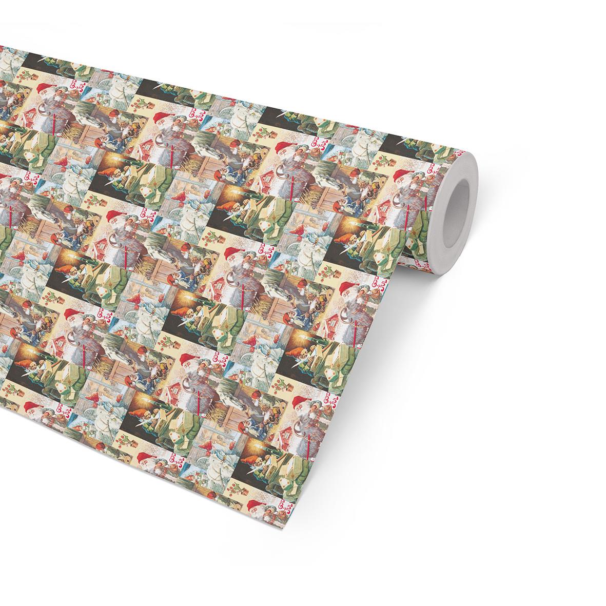 Julpapper med Jenny Nyström-motiv, 57cm x 154m, julstämning och klassiska julbilder