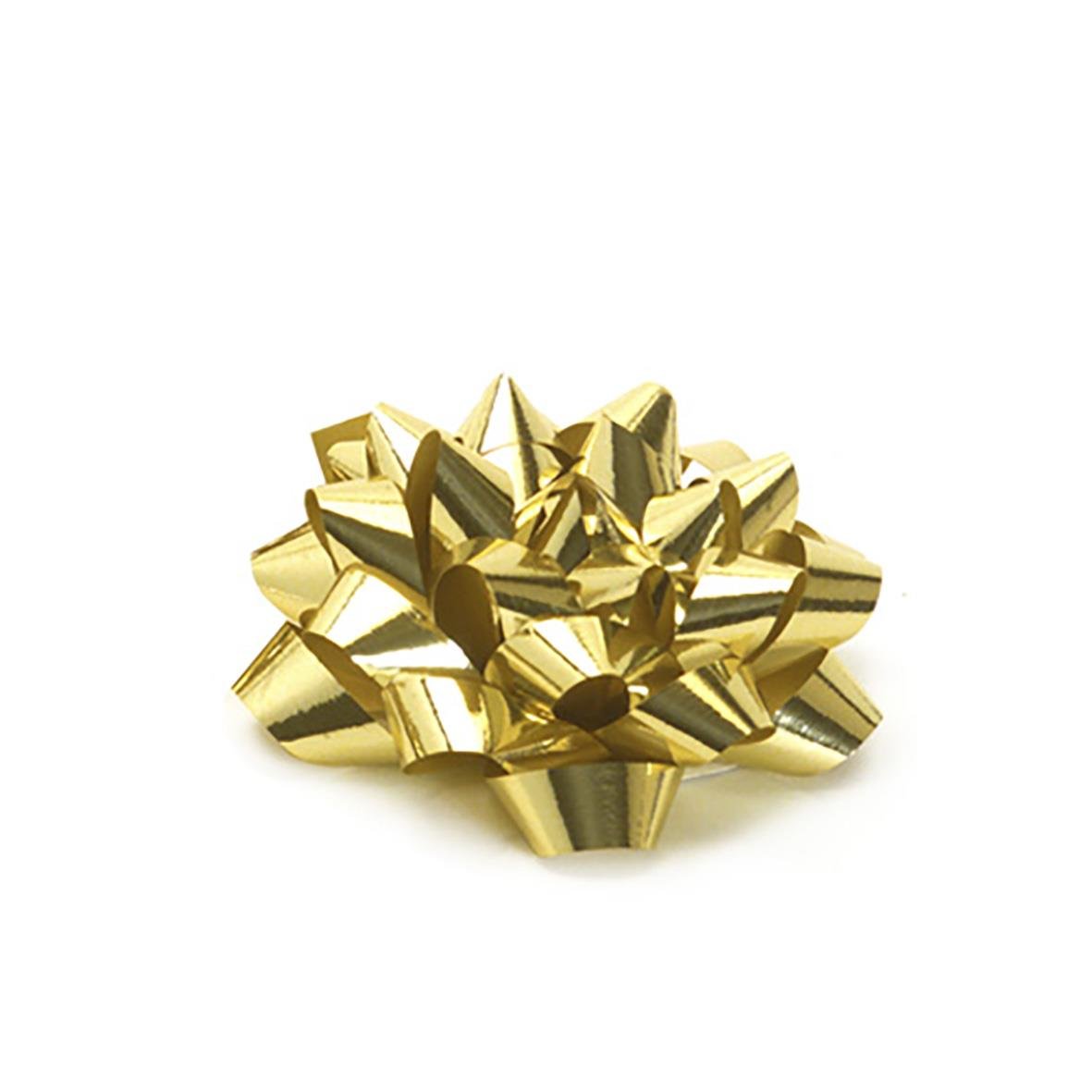 Guldglittrande presentbåge i metallisk guldfärg