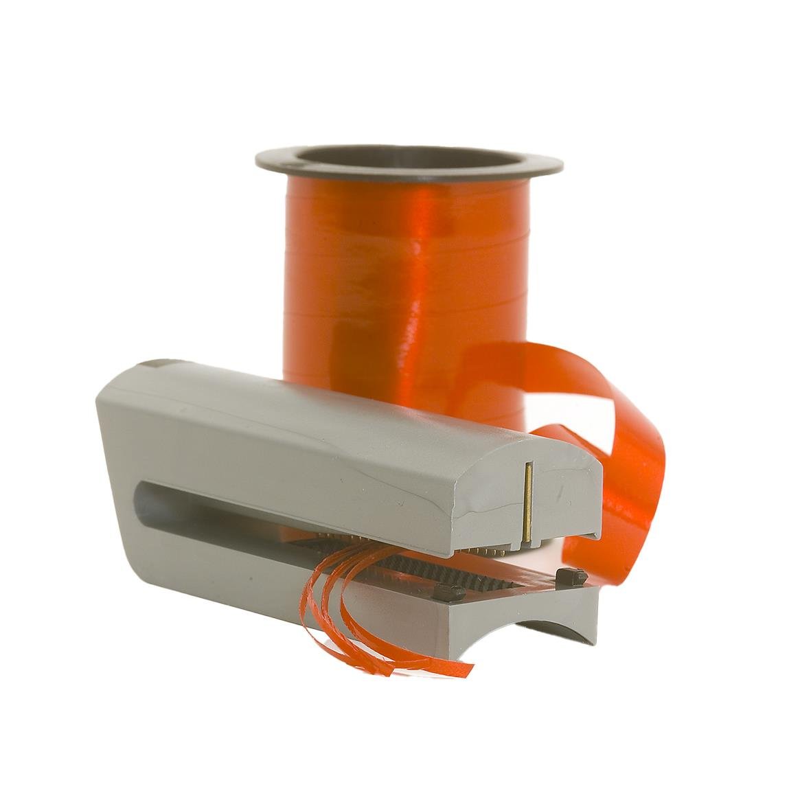 Bandstrimlare med orange tråd och vit plastdel