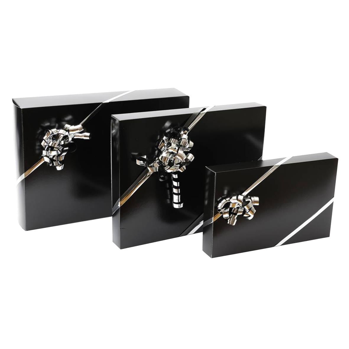 Svart presentkartong i tre storlekar, 200x45x320mm