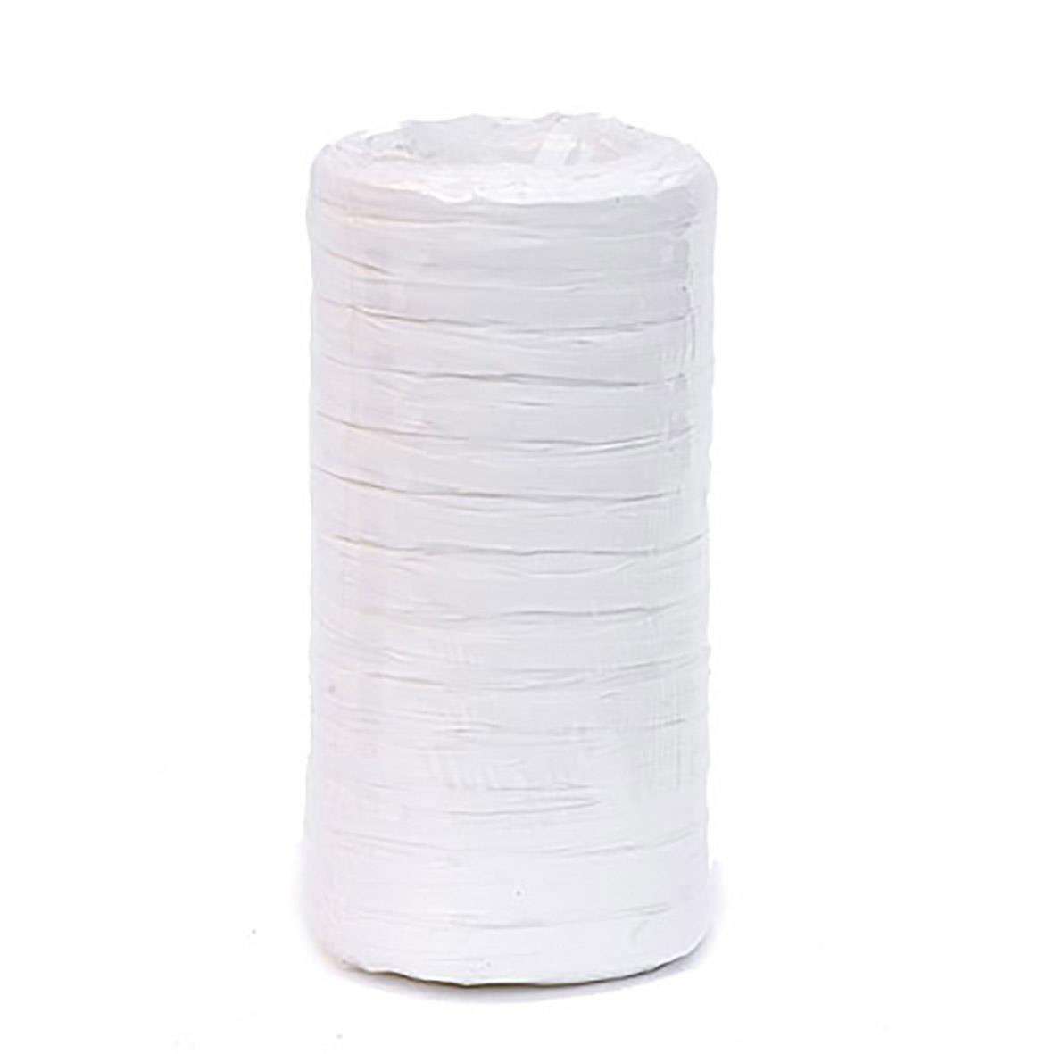 Vit presentband Bastband, 180 meter lång, rullad på spole