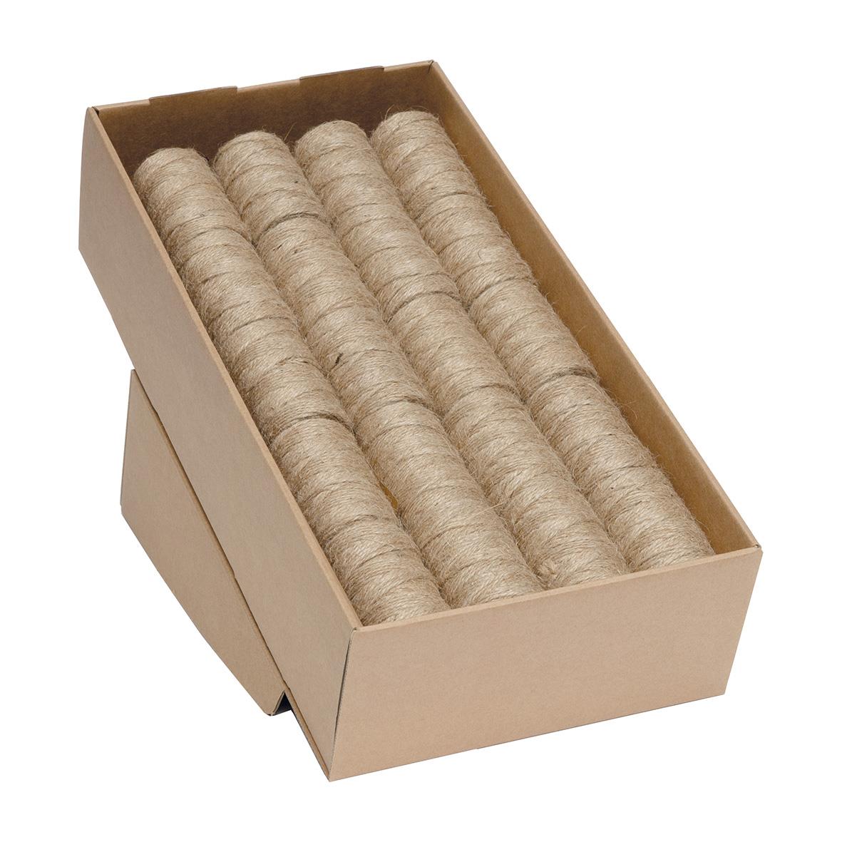 Presentband Hampa Natur 25m i vit box med 20 rullar av hamprep