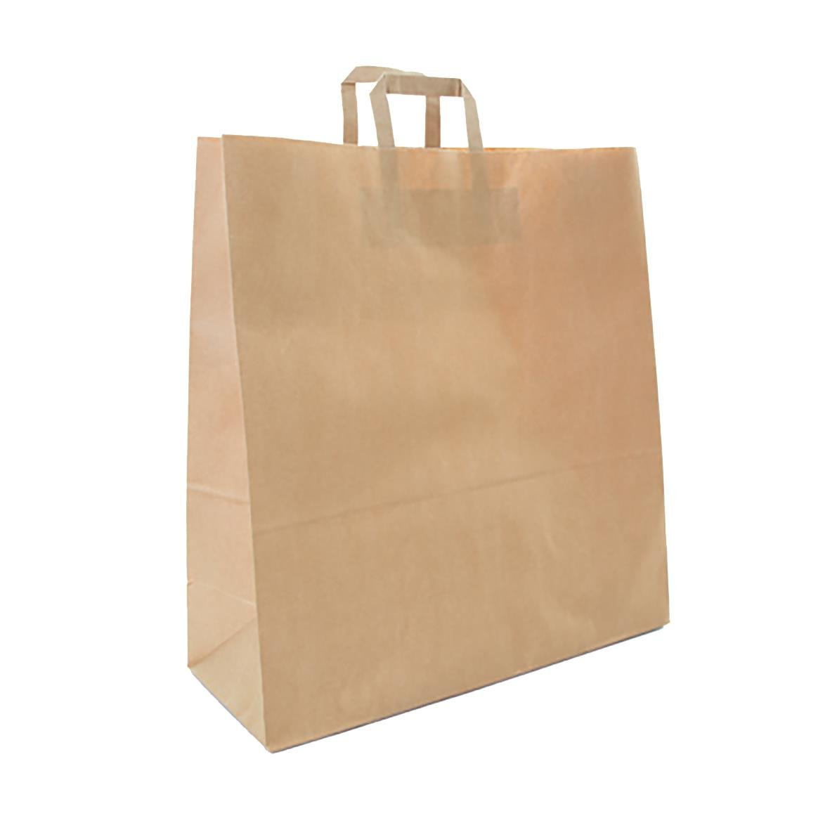 Brun papperskasse med platta handtag, mått 450x180x480mm, 44L