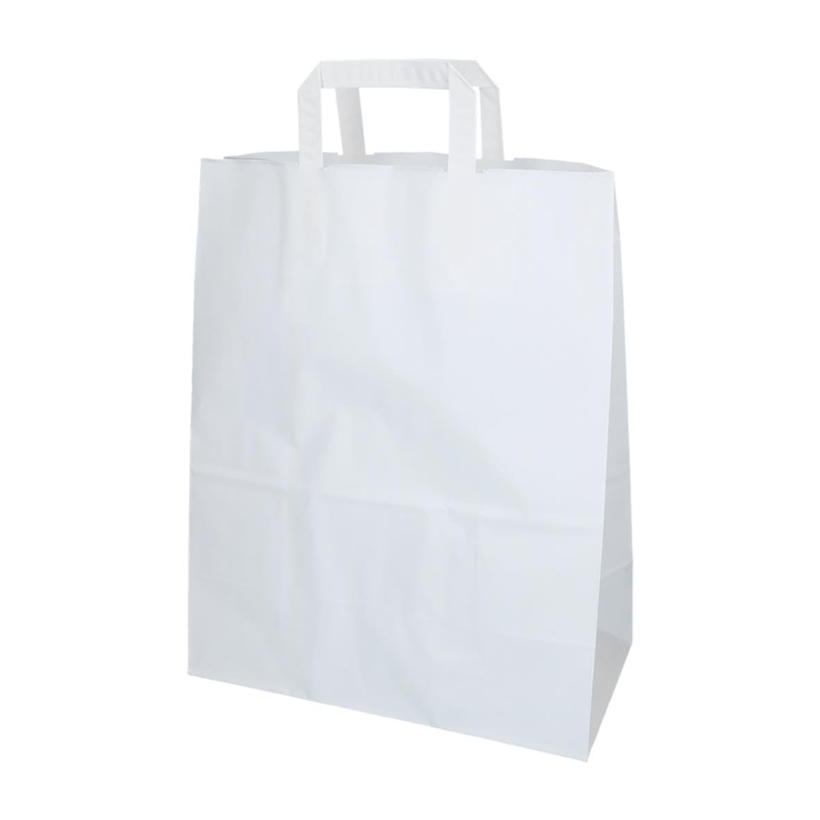 Vit papperskasse med platta handtag, mått 320x170x400mm, 26L