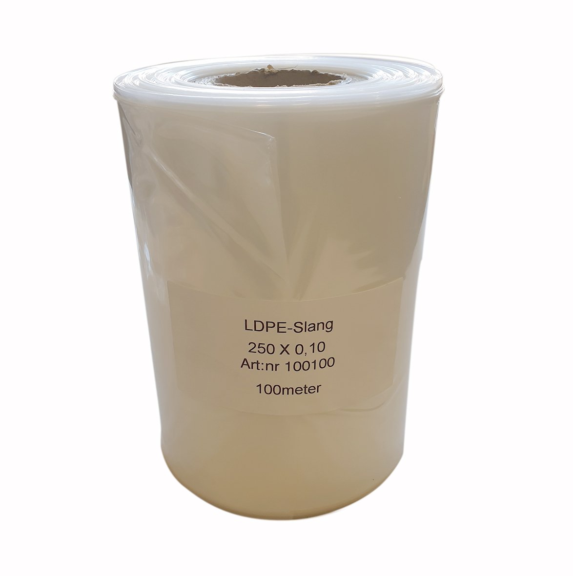 Transparent polyeten slang 250x0,10mm i rulle