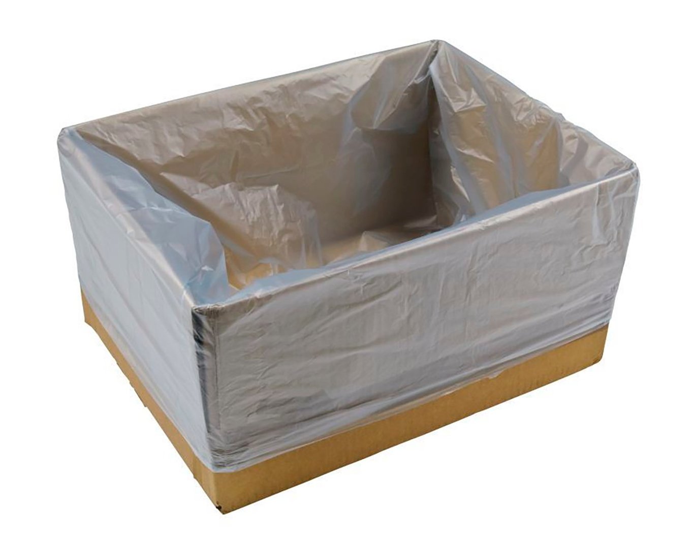 Blå insatspåse HD 10kg 20my i en öppen kartong