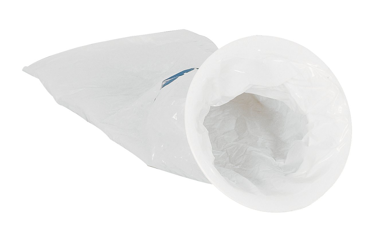 Vit kräkpåse med 1,5L kapacitet, rullad ut