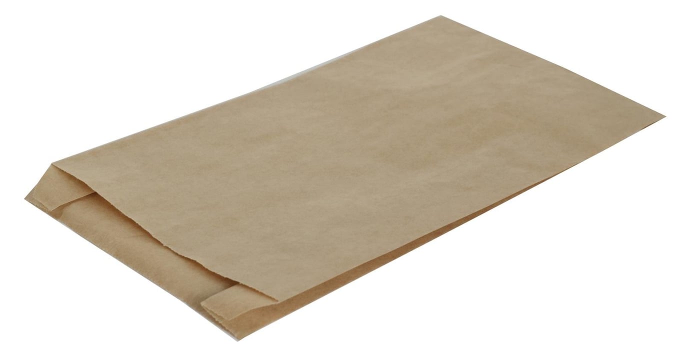 Brun papperspåse Plan 1kg Invikt 140/50x270mm