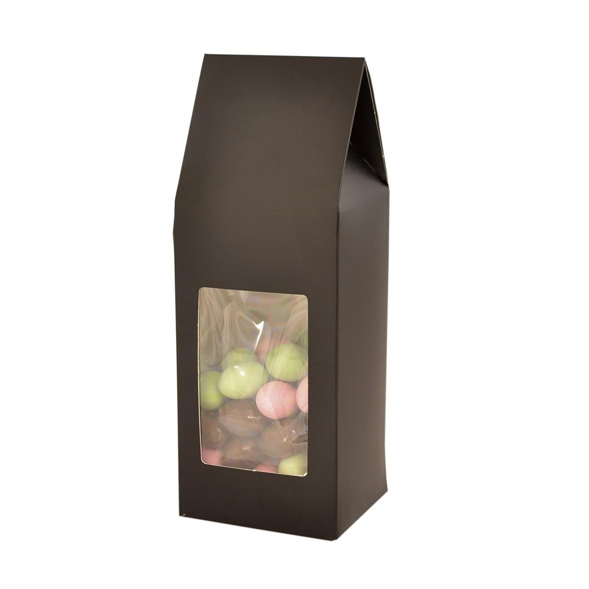 Svart påskkartong med fönster och lock, storlek 82x72x230mm