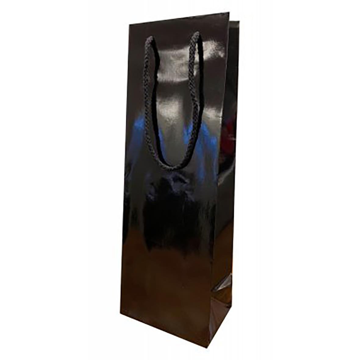 Svart vinkasse av bomull med handtag, mått 120x80x350mm