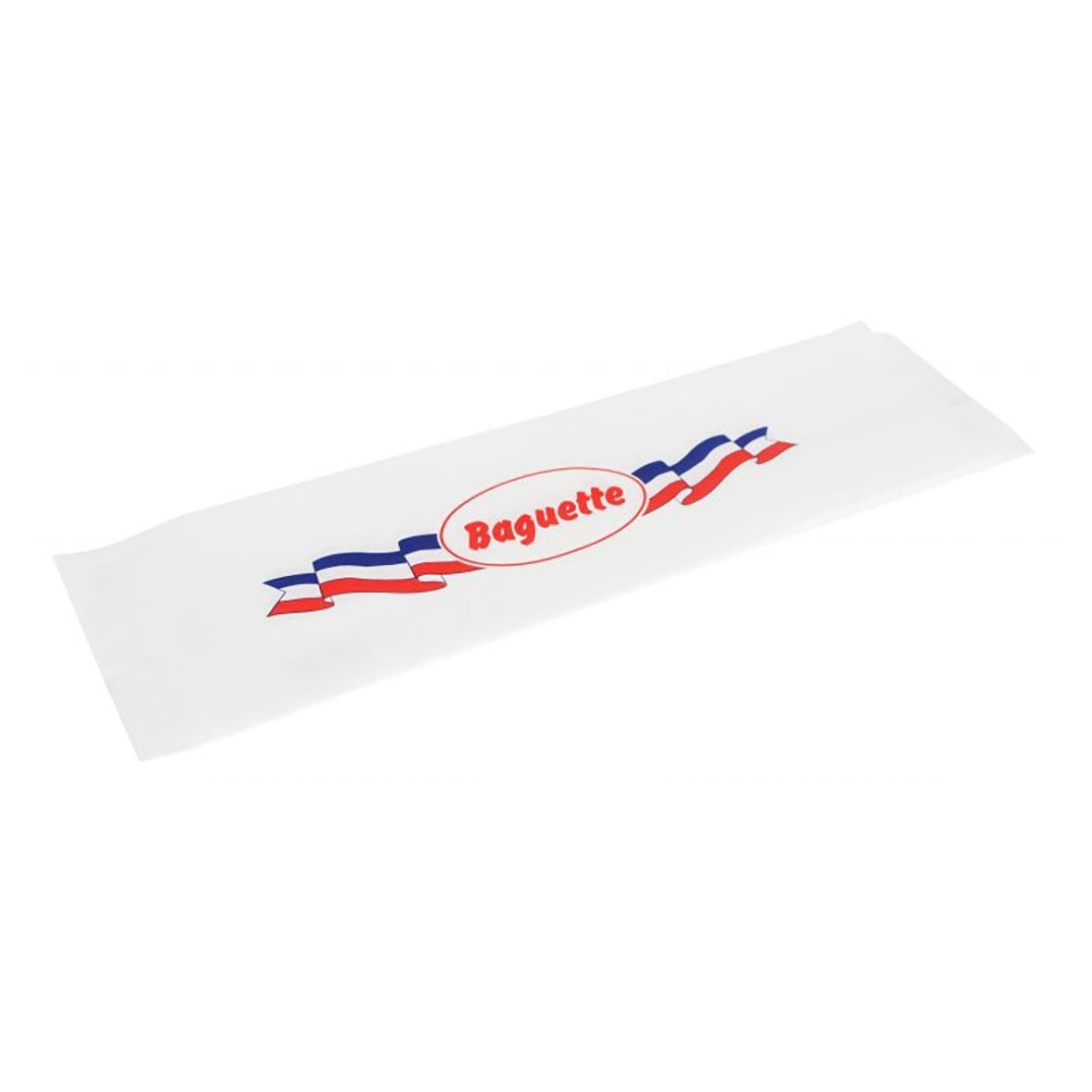 Baguettficka i plast med texten Baguette och blå, vit och röd design