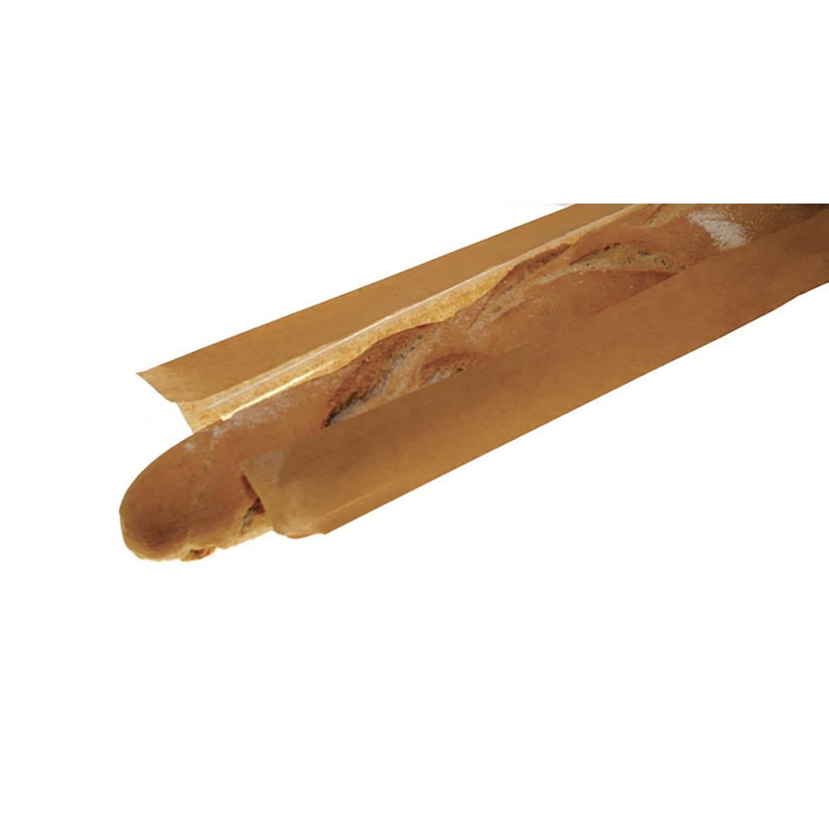 Papperspåse med fönster för baguette i brunt papper 170x570mm