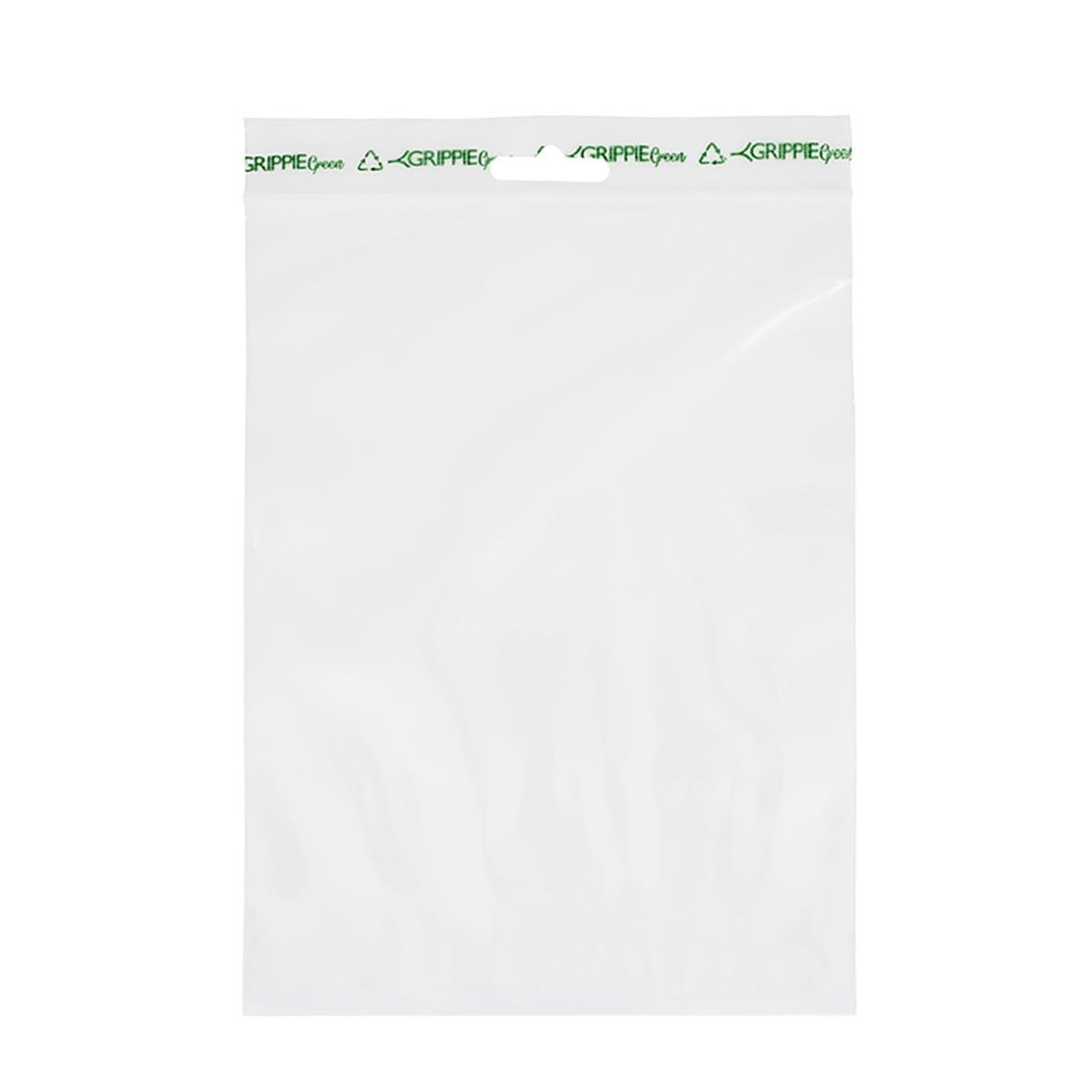 Grön blixtlåspåse utan skrivfält, 100x150mm, 50my tjocklek