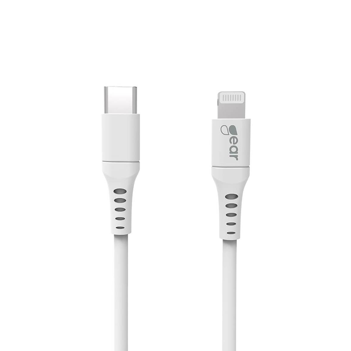 Vit USB-C till Lightning laddkabel 1m med MFI-certifiering