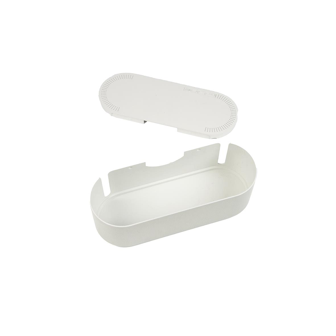 Stor vit kabelbox D-LINE med lock och plats för kablar