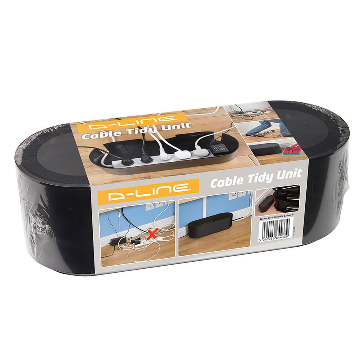 Stor svart kabelbox för organiserade kablar och laddare