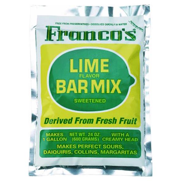 Franco's Lime smak sötad drinkmix 680g, för drinkar som margaritas och sours, med fruktig smak.