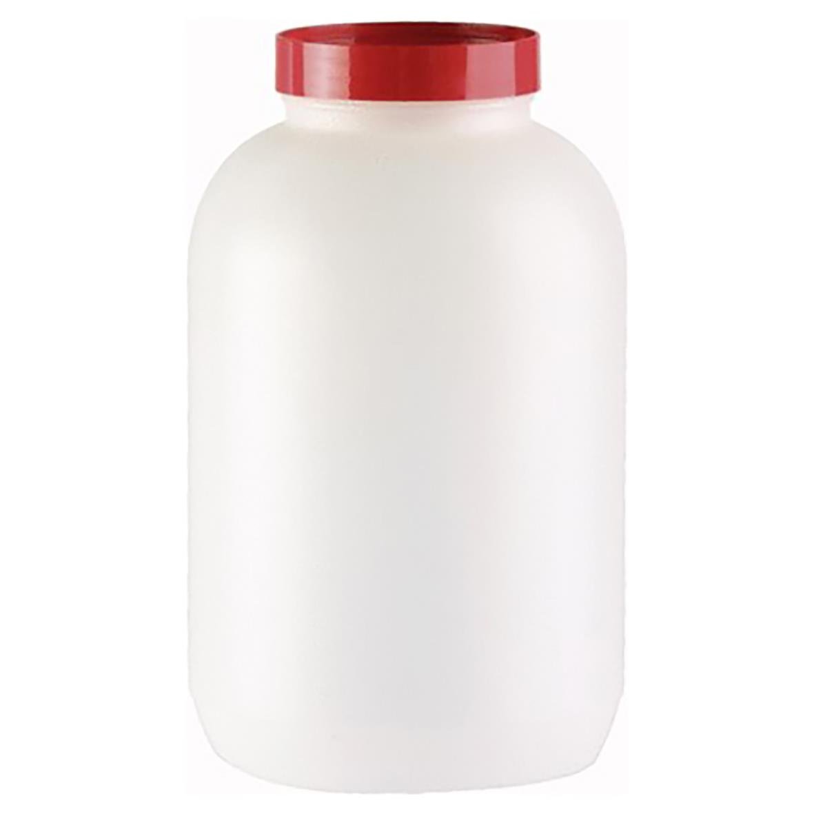 Vit behållare med röd lock, 4 liter