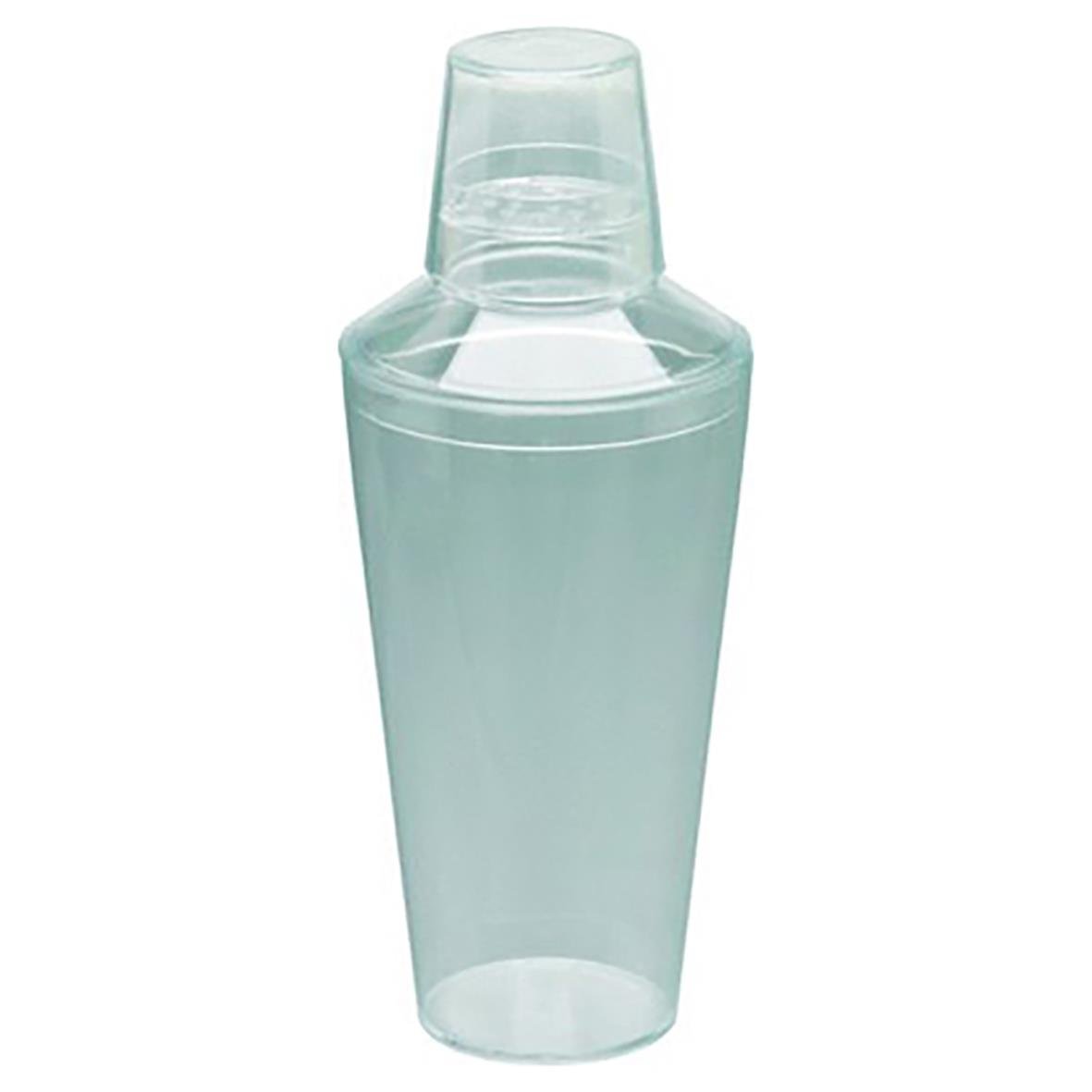 Stor transparent plastshaker med lock, 60cl kapacitet