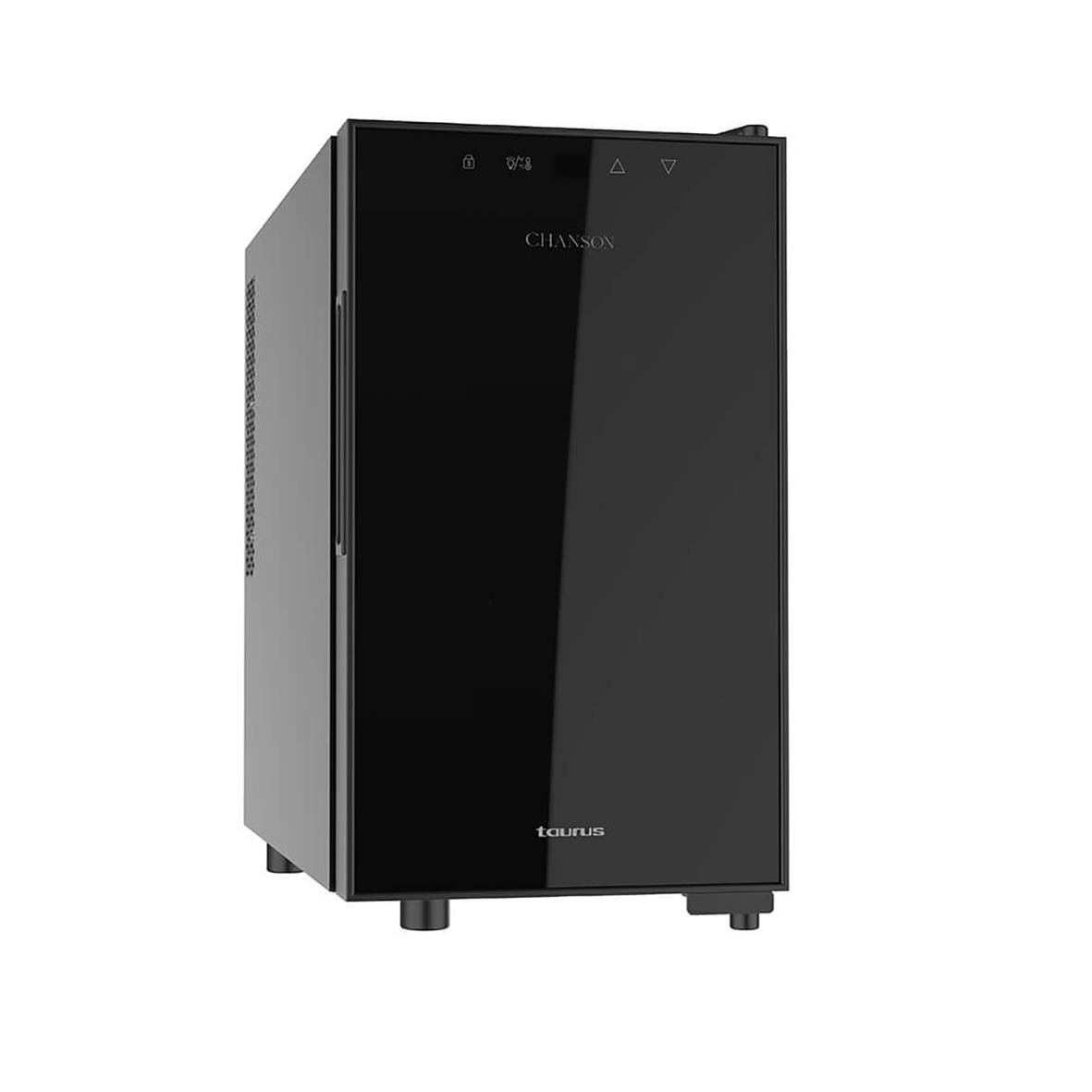 Vinkyl Taurus Chanson för 12 flaskor i svart, kompakt design