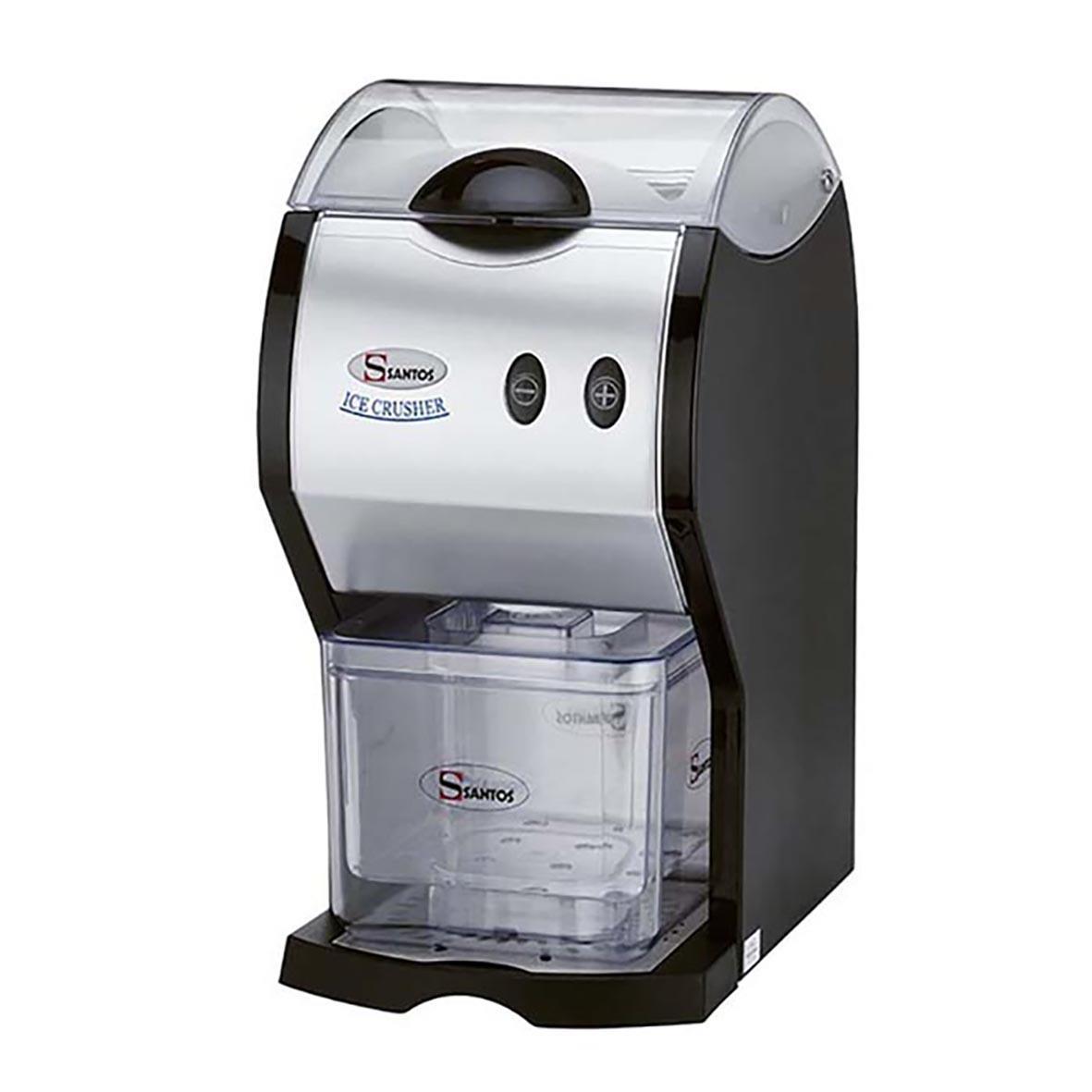 Iskross Santos 53 ismaskin i svart och silver med transparent behållare