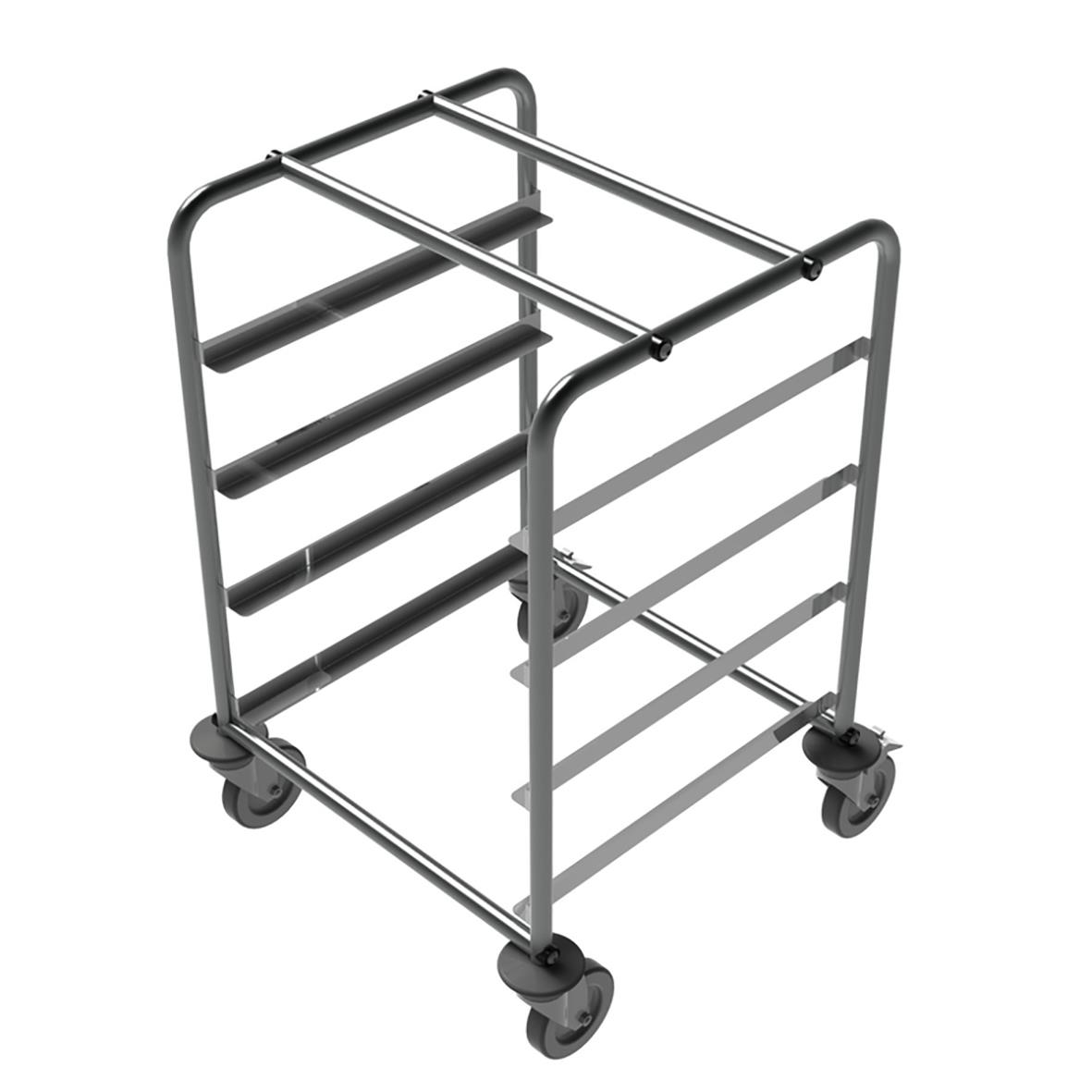 Diskbacksvagn från Mohlins med måtten 925x560x586mm, svart stålram och fyra hjul