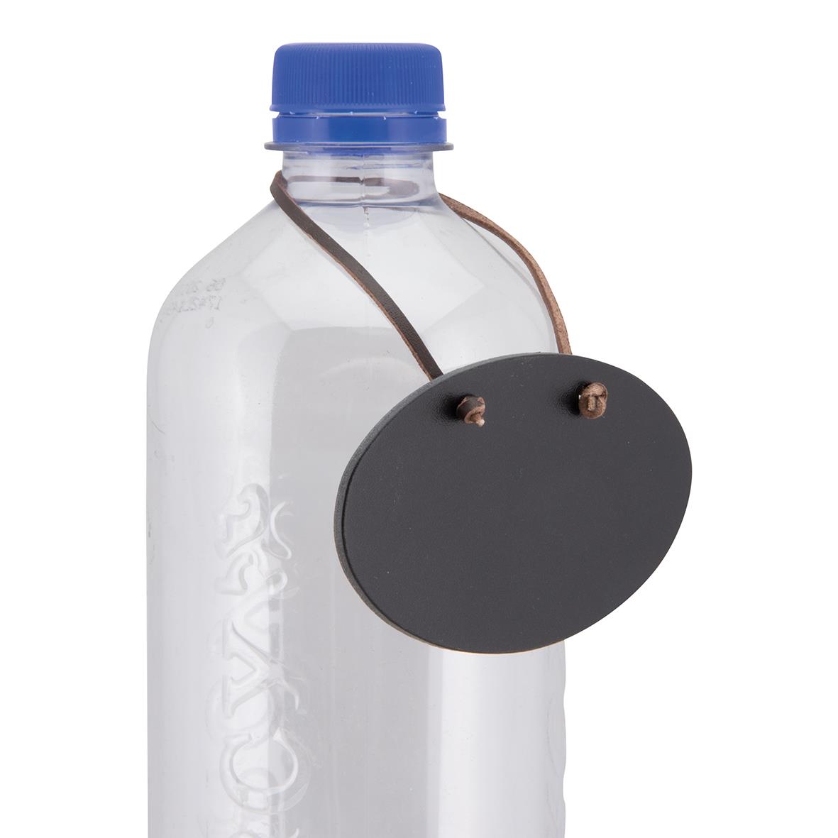 Flaskskylt Securit Griffel med lädersnöre 5x8,3cm