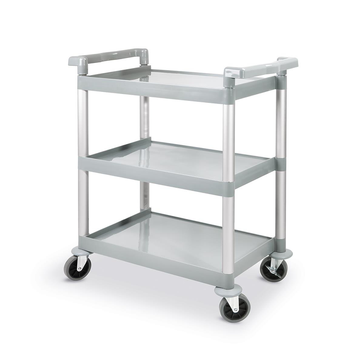 Serveringsvagn Hendi Polypropen med 3 plan, 2 låsbara hjul, mått 800x410x950mm