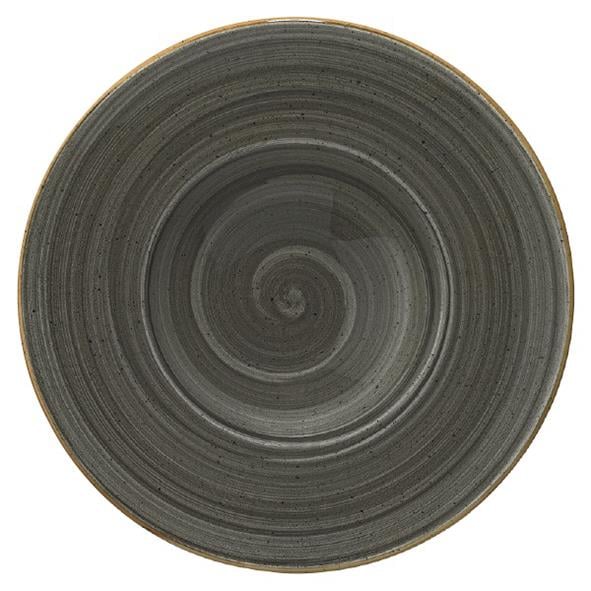 Djup tallrik Bonna Aura Space Ø27cm med svart och grå spiraldesign