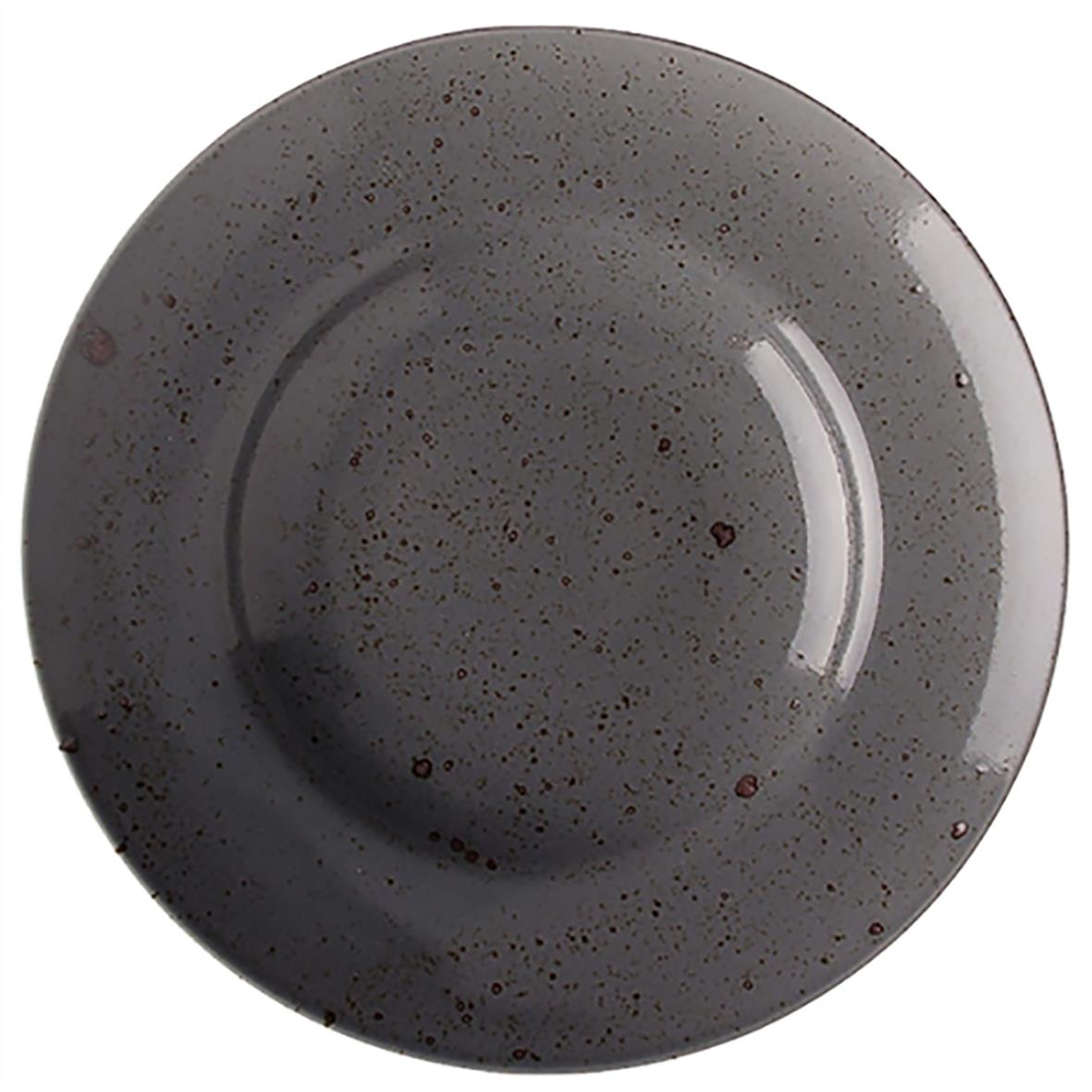 Djup Highland tallrik Lifestyle med diameter 29,5 cm i mörkgrå med svarta och röda fläckar