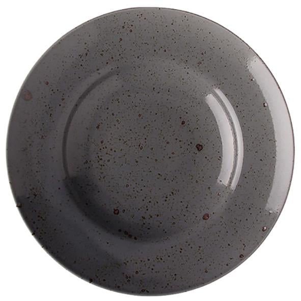 Djup Highland tallrik Lifestyle med diameter 29,5 cm i mörkgrå med svarta och röda fläckar