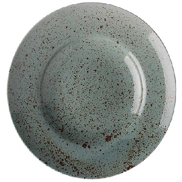 Djup tallrik med Rainforest-mönster, Ø29,5cm, i blågrön nyans med bruna speckles
