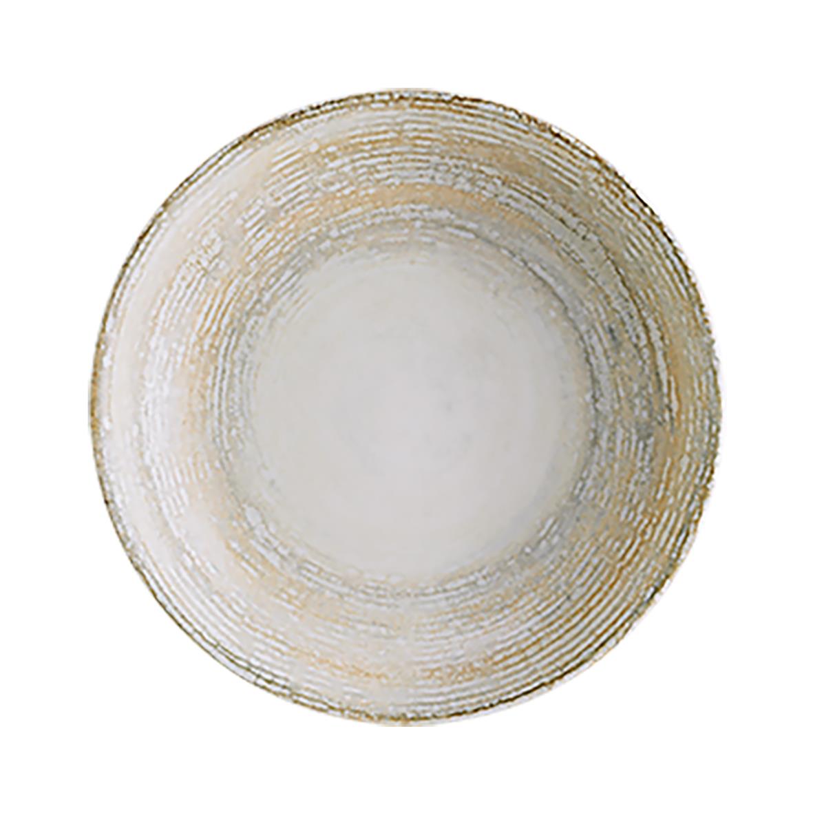 Djup tallrik Bonna Patera med diameter 15 cm, vit med guldfärgade ränder