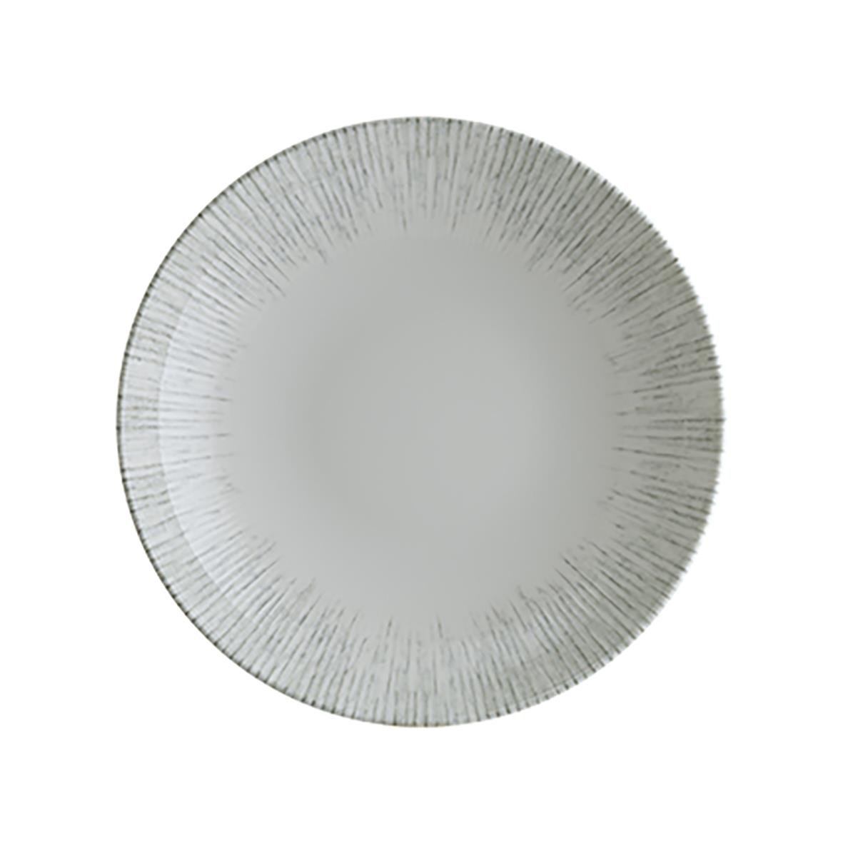 Djup tallrik Bonna Iris Ø25cm med silverfärgad randig kant