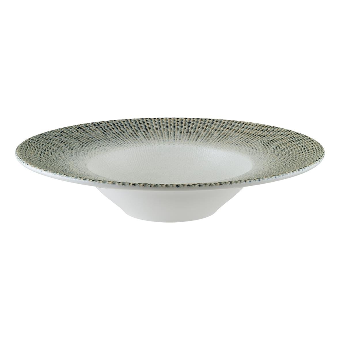 Tallrik Bonna Sway Djup Ø28cm med svart och vit mönsterkant