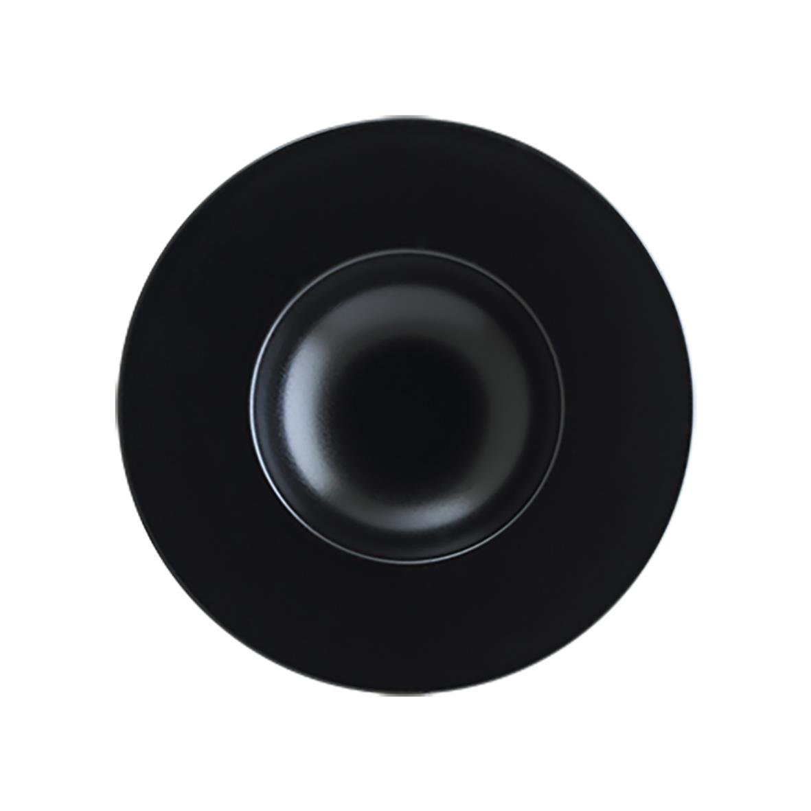 Svart tallrik Bonna Notte Djup Ø28cm sett ovanifrån