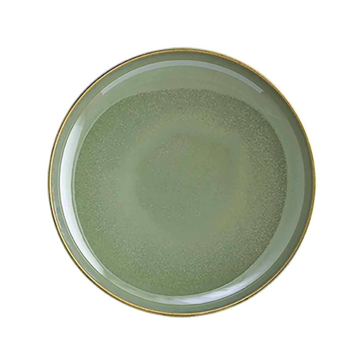 Djup tallrik Bonna Sage med guldkant, diameter 25cm
