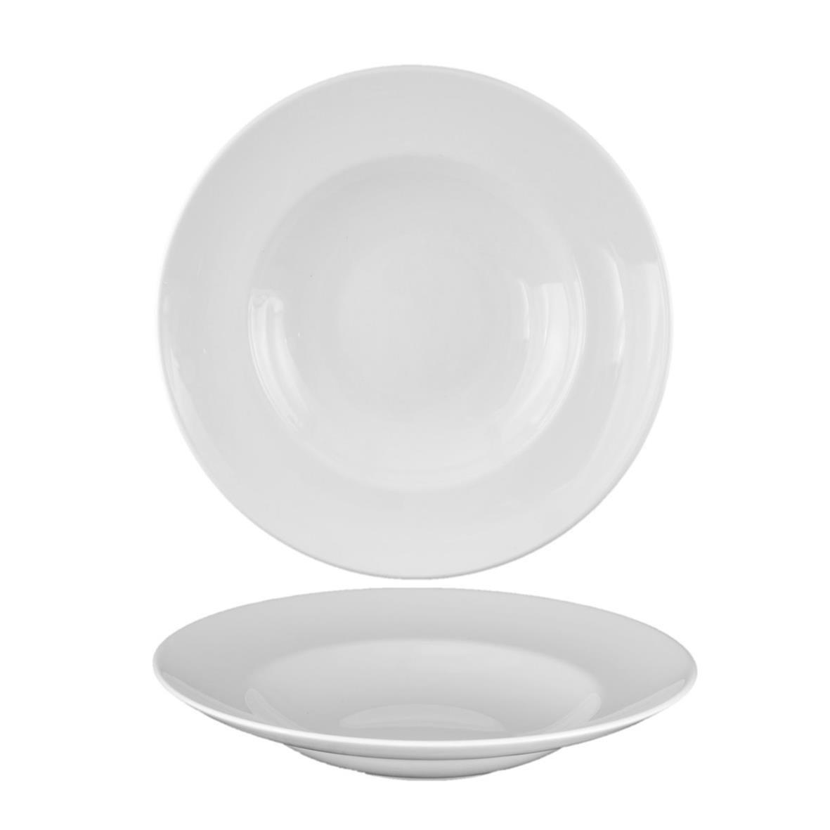 Vit djup tallrik Kazub med diameter 30 cm