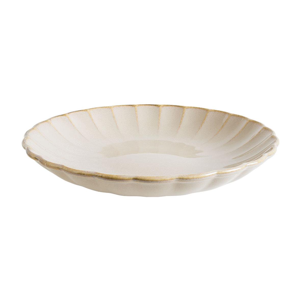 Djup tallrik Bonna East Sand Ø25cm med sandfärgad kant