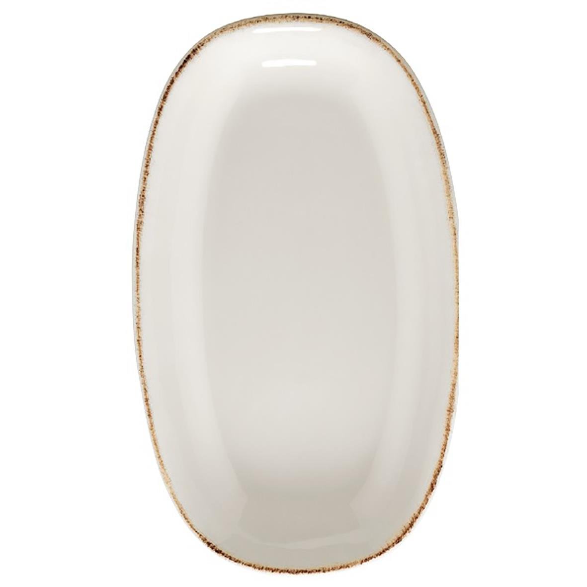 Oval tallrik Bonna Retro 34cm med brun kant