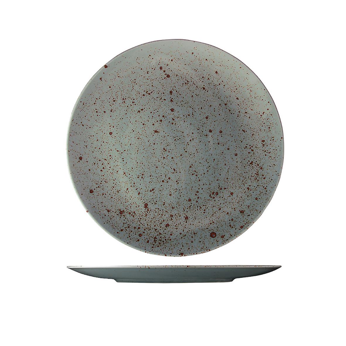 Tallrik Lifestyle Flat Rainforest Ø30cm med grönaktig yta och röda fläckar