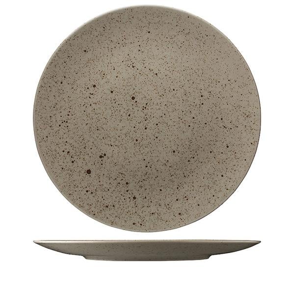 Rund tallrik i naturlig färg med 30 cm diameter, platt och enkel design