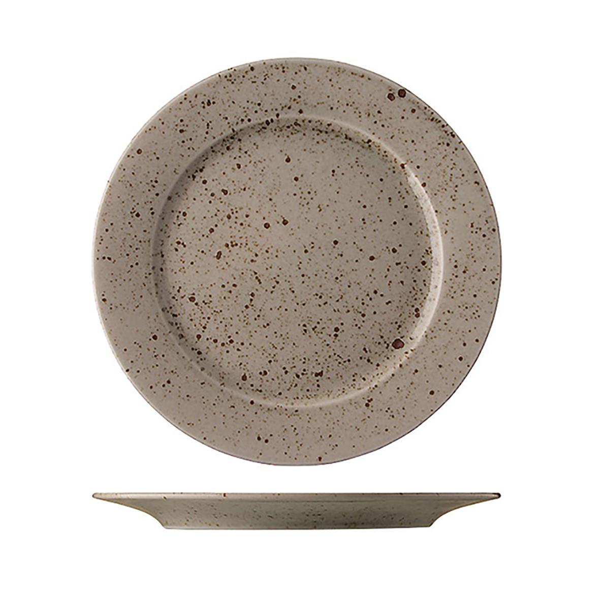 Tallrik Lifestyle Flat Natural Ø20cm i beige med mörka fläckar