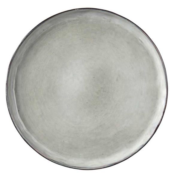Rund tallrik på 20cm i sagegrön färg med slät yta och onyx-utseende