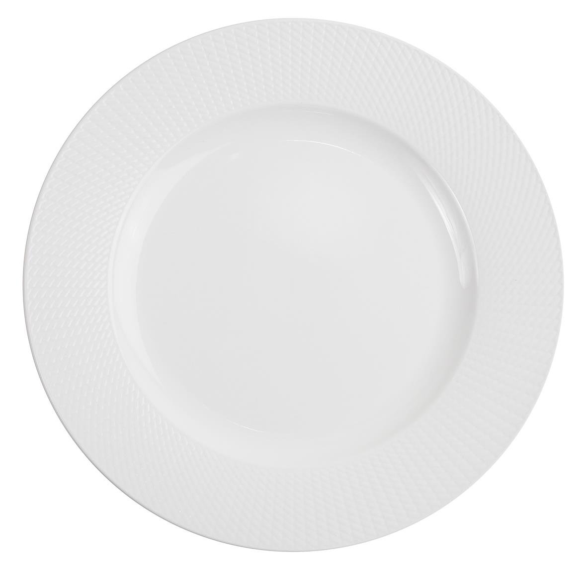 Vit tallrik Exxent Victoria med flat design och diameter på 20,5 cm