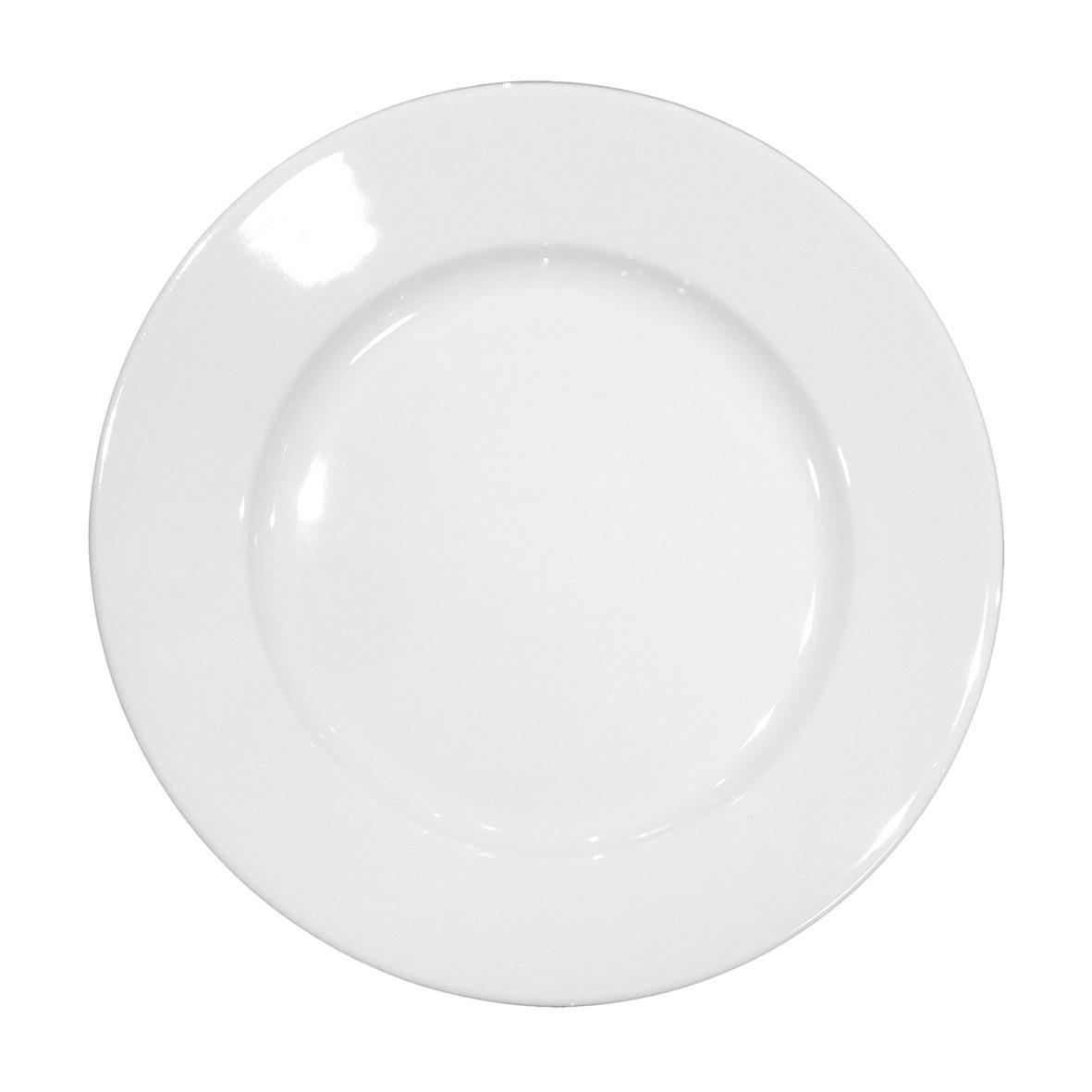 Vit rund tallrik Kazub Flat Ø24cm